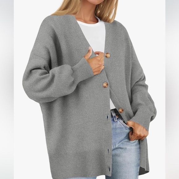 zesica Sweaters - ZESICA Women's Casual Long Sleeve Cardigan V Neck Button Down Open Front Knit